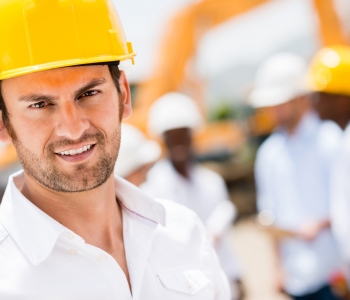 Civil engineer at a construction site
